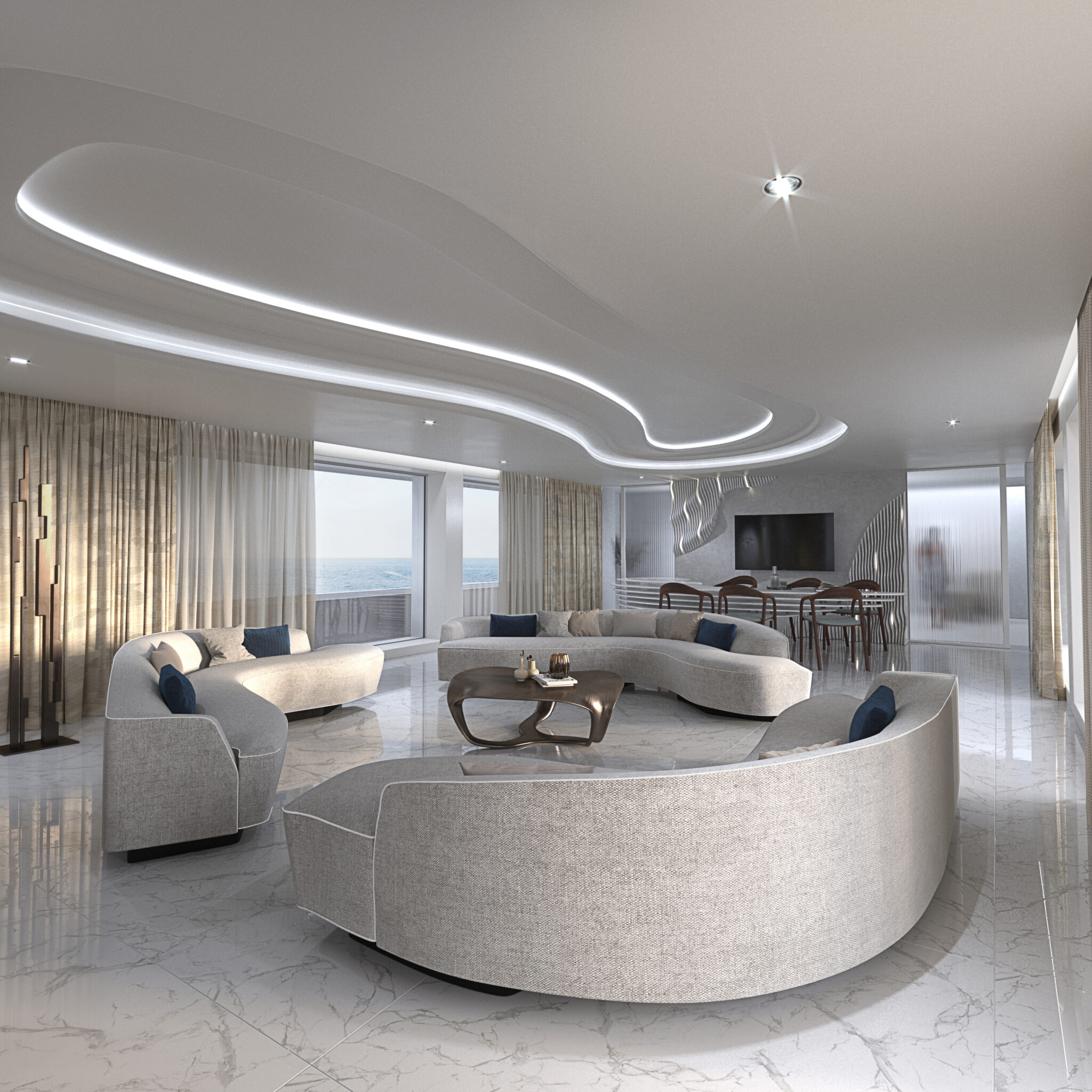 Think disruptive a 50m superyacht project Odisye from inside Yacht